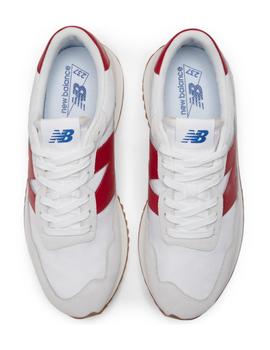 Zapatillas new balance ms237rg blanco rojo unisex.