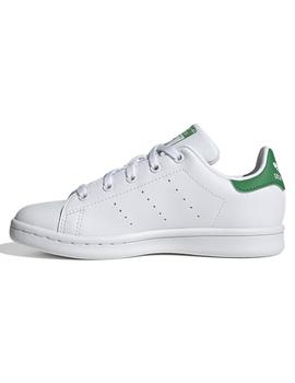 zapatillas adidas stan smith c blanco verde de niño.