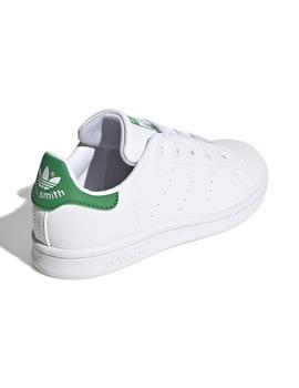 zapatillas adidas stan smith c blanco verde de niño.