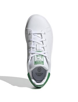 zapatillas adidas stan smith c blanco verde de niño.