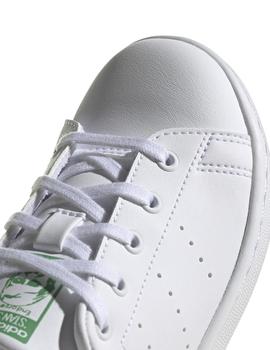 zapatillas adidas stan smith c blanco verde de niño.