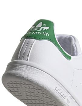 zapatillas adidas stan smith c blanco verde de niño.