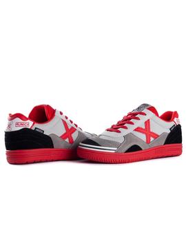 Zapatillas munich gresca gris rojo de niño.