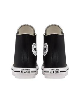 Zapatillas converse all star piel plataforma negro junior.