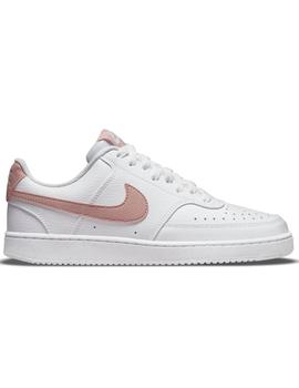 Zapatilla nike court vision next nature blanco rosa de mujer