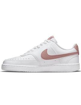 Zapatilla nike court vision next nature blanco rosa de mujer