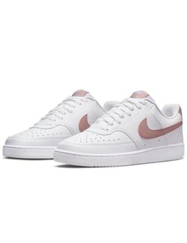 Zapatilla nike court vision next nature blanco rosa de mujer