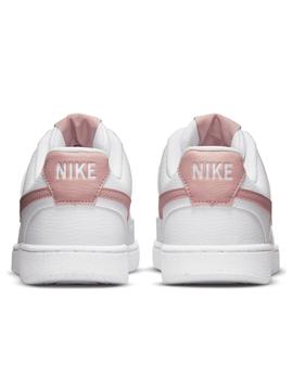 Zapatilla nike court vision next nature blanco rosa de mujer