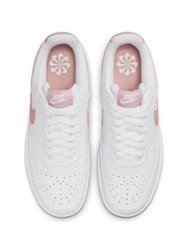 Zapatilla nike court vision next nature blanco rosa de mujer