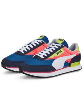 Zapatillas puma future rider play on azul rosa de hombre.