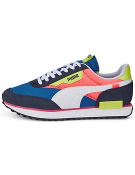 Zapatillas puma future rider play on azul rosa de hombre.