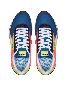 Zapatillas puma future rider play on azul rosa de hombre.
