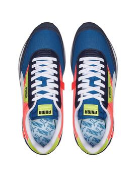 Zapatillas puma future rider play on azul rosa de hombre.