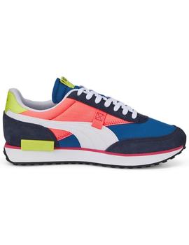 Zapatillas puma future rider play on azul rosa de hombre.