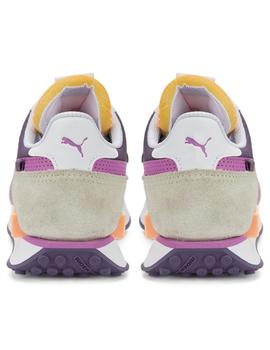 Zapatillas puma future rider play on naranja de mujer.