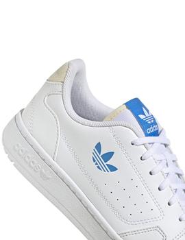 Zapatillas adidas ny 90 j blanco azul de niño.
