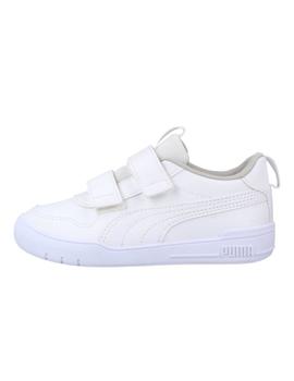 Zapatillas puma multiflex sl v ps blanco de niño.