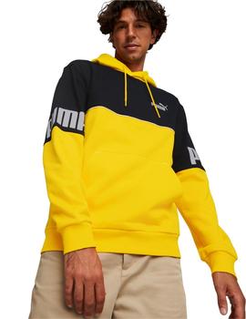 sudadera puma power colorblock amarillo de hombre.