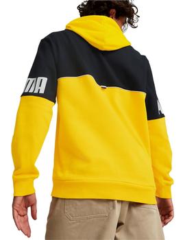 sudadera puma power colorblock amarillo de hombre.