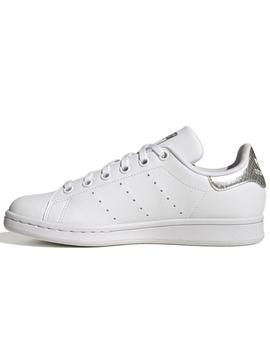 Zapatillas adidas stan smith blanco plata j de niño.