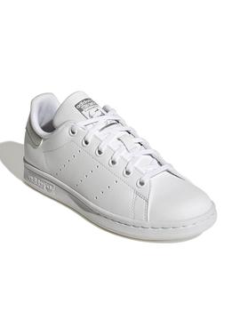 Zapatillas adidas stan smith blanco plata j de niño.