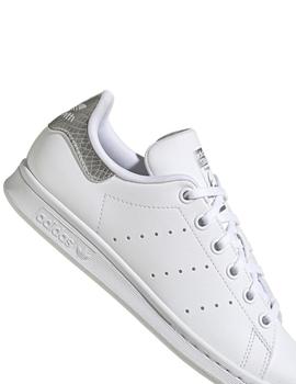 Zapatillas adidas stan smith blanco plata j de niño.