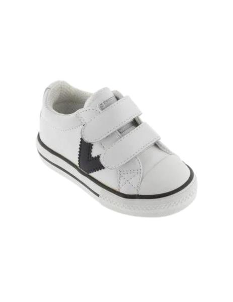 ZAPATILLA DEPORTIVA BLANCA VICTORIA PARA NIÑOS Y NIÑAS CON V LATERAL EN  CONTRASTE