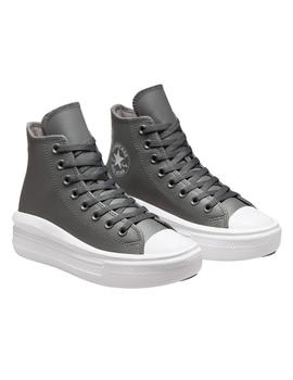 Zapatillas converse ct all star move hi knit gris de mujer.