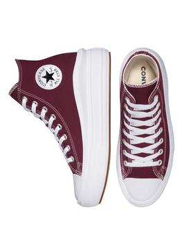 Zapatillas converse all star move hi granate de mujer.