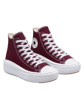 Zapatillas converse all star move hi granate de mujer.