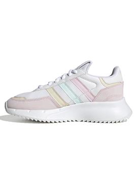 Zapatillas adidas retropy f2 j blanco rosa junior.