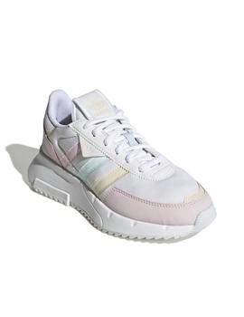 Zapatillas adidas retropy f2 j blanco rosa junior.