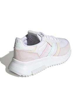 Zapatillas adidas retropy f2 j blanco rosa junior.