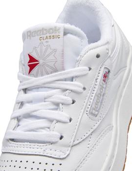 Zapatillas reebok club c double blanco caramelo de mujer.