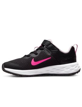 Zapatillas nike revolution 6 nn psv negro rosa de niña.