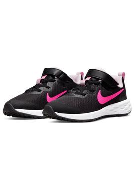 Zapatillas nike revolution 6 nn psv negro rosa de niña.