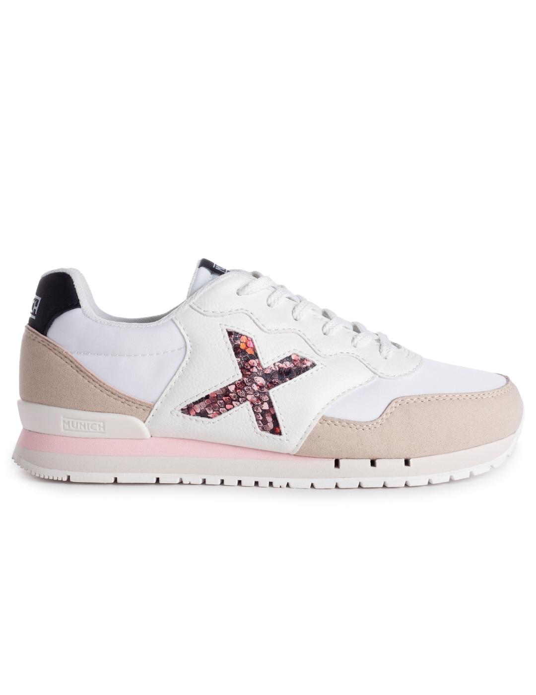 Zapatillas munich dash women 148 blanco rosade mujer.