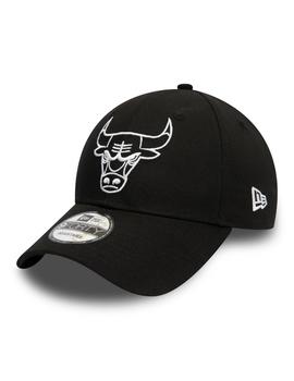 gorra new era chicago bulls negro blanco unisex.