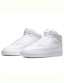 Zapatillas nike court vision mid blanco de mujer.