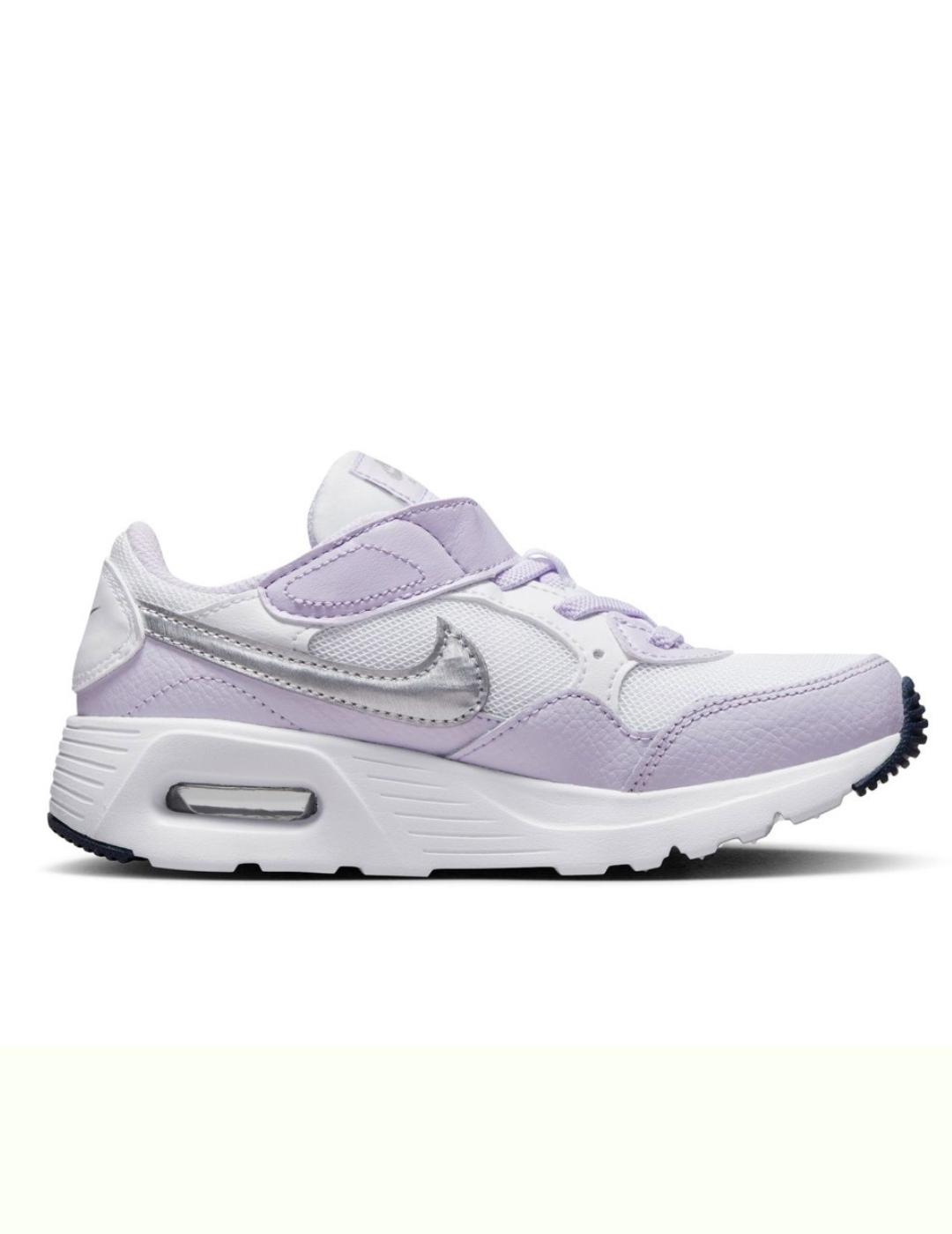 Zapatillas nike air max sc violeta plateado de niña.