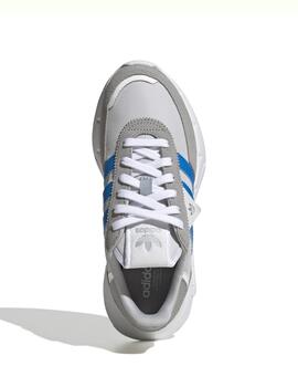 Zapatillas adidas retropy f2 j gris azul de niño.