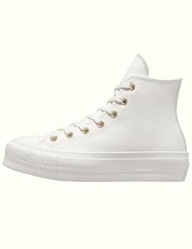 Zapatillas converse all star vintage plataforma blanco oro