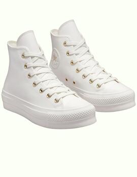 Zapatillas converse all star vintage plataforma blanco oro