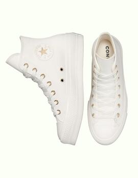 Zapatillas converse all star vintage plataforma blanco oro