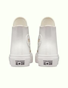 Zapatillas converse all star vintage plataforma blanco oro