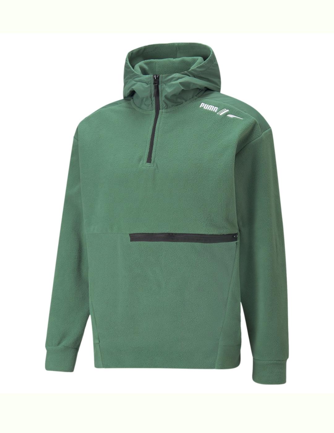 Sudadera puma polarfleece deep forest verde de hombre.