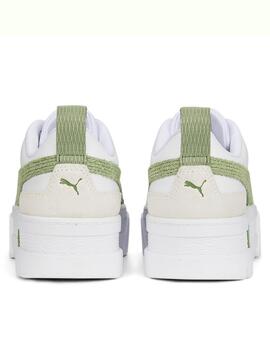 Zapatillas puma mayze mix blanco verde de mujer.