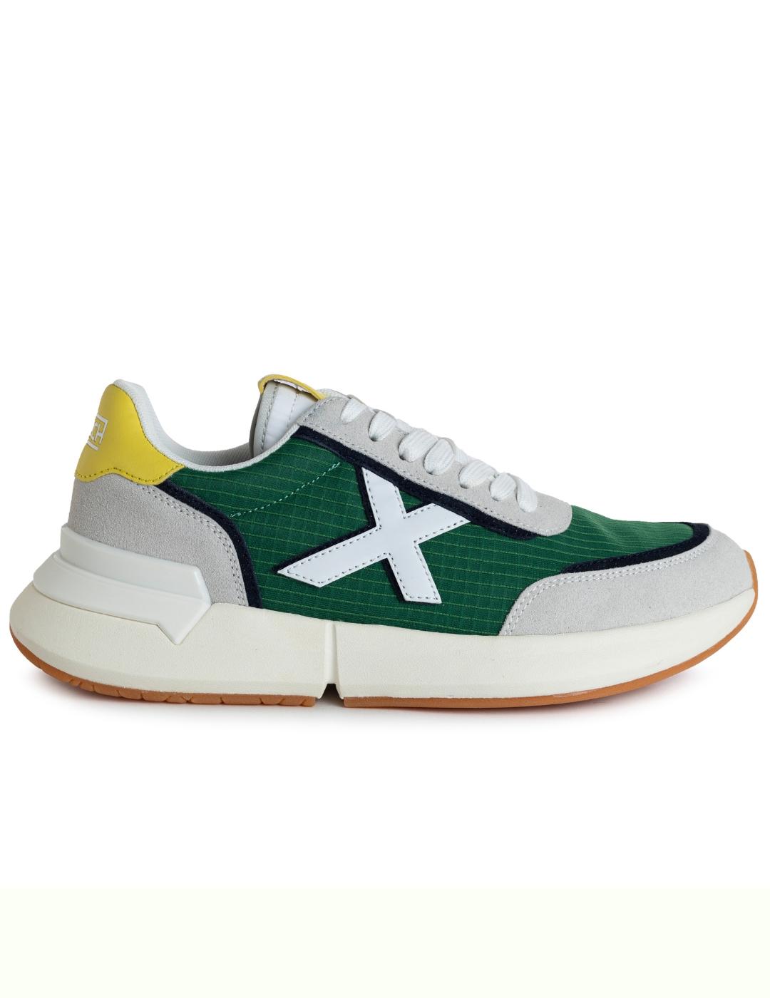 Zapatillas munich versus 54 verde gris de hombre