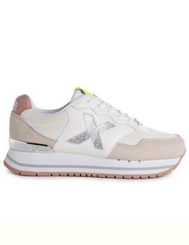 Zapatillas munich dash sky 10 blanco rosa de mujer.