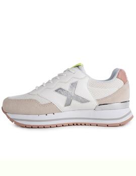 Zapatillas munich dash sky 10 blanco rosa de mujer.